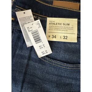 NEW Abercrombie & Fitch Mens Signature Athletic Slim Jeans 34x32 Dark Blue